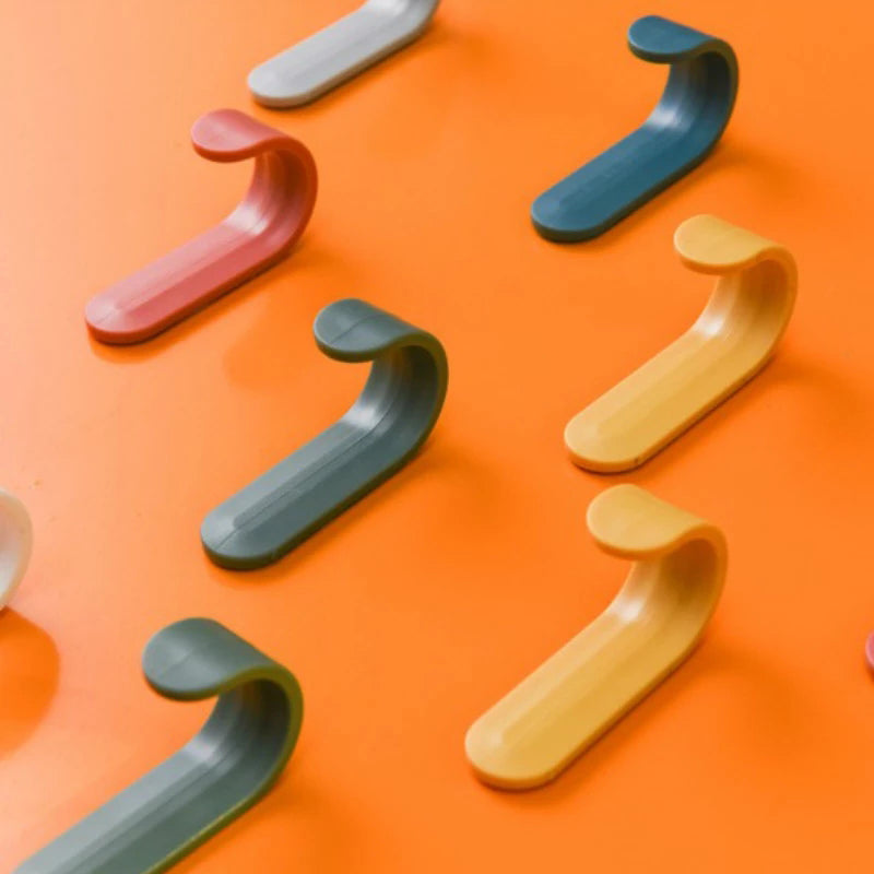 Self-Adhesive Plastic Towel Hook and Wall Organizer
